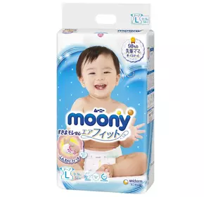 Подгузники Moony Baby Diapers L (9-14 кг) 54 шт (4903111244911) Подгузники Moony Baby Diapers L (9-14 кг) 54 шт (4903111244911)