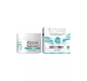 Полужирный крем Eveline Активное омоложение для зрелой кожи Коллаген + Эластин 50 мл (5901761912272) Полужирный крем Eveline Активное омоложение для зрелой кожи Коллаген + Эластин 50 мл (5901761912272)