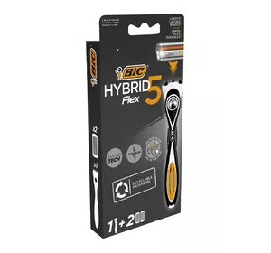 Станок для бритья мужской BIC Flex 5 Hibrid с 2 сменными картриджами (3086123644922) Станок для бритья мужской BIC Flex 5 Hibrid с 2 сменными картриджами (3086123644922)
