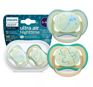 Пустышка Philips Avent Ultra Air Ночная 0-6 мес 2 шт (8720689016667) Пустышка Philips Avent Ultra Air Ночная 0-6 мес 2 шт (8720689016667)