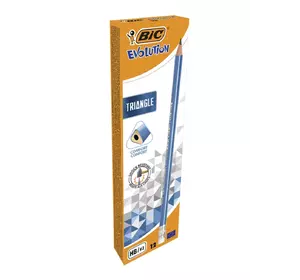 Набор карандашей чернографитных трехгранных BIC Evolution Triangle HB с ластиком 12 шт (3086123538375) Набор карандашей чернографитных трехгранных BIC Evolution Triangle HB с ластиком 12 шт (3086123538375)