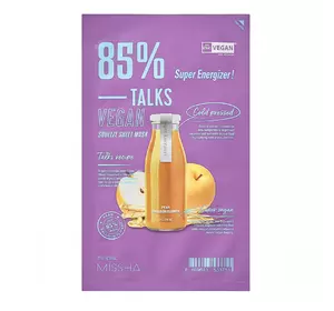 Тканевая маска Missha Talk Vegan Squeeze Super Energizer тонизирующая 27 г (8809643533751) Тканевая маска Missha Talk Vegan Squeeze Super Energizer тонизирующая 27 г (8809643533751)