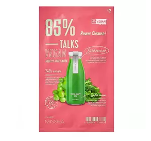 Тканевая маска Missha Talk Vegan Squeeze Power Cleanse Очищающая 27 г (8809643533775) Тканевая маска Missha Talk Vegan Squeeze Power Cleanse Очищающая 27 г (8809643533775)