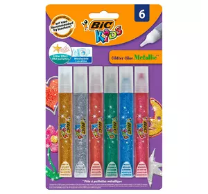 Набор клея-карандаша BIC Metallic Glitter 6 шт (3086126720531) Набор клея-карандаша BIC Metallic Glitter 6 шт (3086126720531)