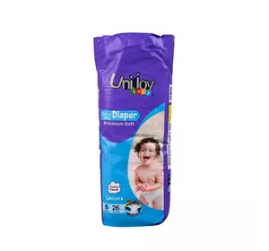 Подгузники UNIJOY Soft 26 шт XL 12-17 кг (6998526216200) Подгузники UNIJOY Soft 26 шт XL 12-17 кг (6998526216200)