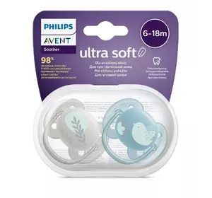 Пустышка ультрамягкая Philips Avent Ultra Soft 6-18 мес 2 шт (8720689016889) Пустышка ультрамягкая Philips Avent Ultra Soft 6-18 мес 2 шт (8720689016889)