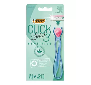 Станок для бритья женский BIC Miss Soleil Click Sensitive с 2 сменными картриджами (3086123644953) Станок для бритья женский BIC Miss Soleil Click Sensitive с 2 сменными картриджами (3086123644953)